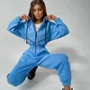 Kvinnors träningsdräkter Fleece Sport Jumpsuit Women PlaySuit Sportswear Långärmad dragkedja Hoodies Jumpsuits Casual Overalls 24318