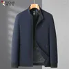 Herrjackor 2024 Vår- och höstens modetrend Standing Collar Jacket Casu avslappnad bekväm vindtät affärsrock L-4XL
