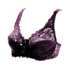 Bras Lace Sheer Bra Ladies de Big Cup Ultra mince lingerie respirante sexy avec broderie en sous-arrière Floral plus taille