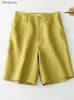 Kvinnors shorts kvinnor sommarshorts 2024 bomulls casual shorts godis klassiska sängkläder knappar raka korta byxor tandkvinnor shortsc243128