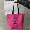 Borse per la spesa Borsa in tessuto PP Borsa a tracolla riutilizzabile impermeabile di colore rosa Borsa portatile per generi alimentari da viaggio