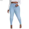 Damenjeans 2023 Neue Damen Hohe Taille Plus Size Jeans Mode Stretch Skinny Denim Bleistifthose Lässige Damenhose XL-4XL Drop ShipC24318