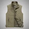 FGKKS Lente Mannen Vest Outdoor Leisure Effen Kleur Vest Jonge Middelbare Leeftijd Pography Vissen Casual Jas Mannelijke 240314