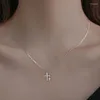 Pendant Necklaces Creativity Light Luxury Zircon Cross Necklace For Women Gold Silver Color Clavicle Chain Fashion Jewelry Gift Wholesale