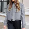 Women's Jackets Autumn Spring Cropped Jacket Long Sleeve Single Breasted Coat With Pocket Fashion Versatile Comfy Outfits Chaquetas