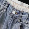 Jeans pour femmes Nouveau sarouel en denim à neuf points pour femmes de grande taille, pantalon croisé ample mendiant longueur cheville, jean déchiré pour femmesC24318