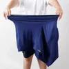 Cuecas 1 pc homens cintura alta boxer roupa interior algodão perna larga shorts briefs plus size solto cor sólida calcinha masculina