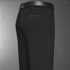 Męskie spodnie Spring Stretch Suit dla mężczyzn w średnim wieku Slim Fit Sfers w stałych kolorach na świeżym powietrzu wygodne