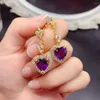 Dangle Earrings Romantic Heart Shape Natural Amethyst Drop 10mm Total 8ct VVS Grade 925 Silver Jewelry For Party