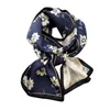 Kinesisk stil blommig dubbelsidig tvåfärgad mullbärsilk dubbelskikt silkesclef Mother Style Long Neckerchief Ribbon Shirt