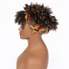 Wigs African Hair Band Wig Headband Gradual Dark Brown Small Curly Wigs Headcover Afro Kinky Hairs