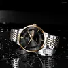 Horloges POEDAGAR Business Quartz Mannen Luxe Rvs Wtaerproof Week Datum Horloge Voor Man Merk Top Lichtgevende Klok