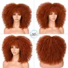 Synthetic Wigs Short Hair Blonde Wigs Afro Kinky Curly Wig With Bangs For Black Women Cosplay Lolita Synthetic Natural Glueless Brown Mixed 240329