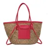 Top Shoulder Bags Fashion Designer Handbags Woven Tote Bag Beach Travel Vegetable Basket Portable Straw Single Messenger Bag 240311