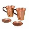 Mugs Handmade Hammered Moscow Mule Mug Pure Red Copper Cofee Wine Beer Cup Milk Tumbler For Mules