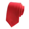 Cravatta di design tinta unita piccola versione coreana da uomo 6 cm abito formale sottile e stretto matrimonio d'affari alla moda rosso blu nero {category}