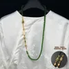Ny kinesisk designstil halsband smaragd runda pärlor multi slitage avtagbara vävningsarmband för kvinnor