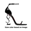 2024 Yeni Tasarımcı Sandalet Yüksek Topuklu Saint Laurents Paris Elbise Klasikleri Kadın 10 cm Platform Topuk Slingback Altın Ofis Düğün Dipleri Kutu Boyutu 35-41