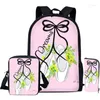 Mochila harajuku dança ballet sapato dançarino impressão 3d 3 pçs/set alunos sacos de escola portátil daypack inclinado bolsa de ombro lápis caso