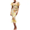 Vestidos casuais mulheres verão fishtail vestido floral ruched bodycon manga curta backless midi praia cocktail streetwear