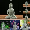 Estatuetas decorativas sentado buda resina estátua budismo desktop colecionável decoração artesanato estatueta pedra efeito zen para casa jardim