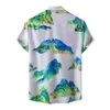 Homens camisetas Mens manga curta moda camisa verão lapela design montanha impressão estilo casual tecnologia vestuário