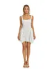 Casual Dresses Women Ruffle White Fairy Mini Dress Low Cut Spaghetti Strap Aline Flowy Short Sundress