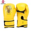 Équipement de protection Gants de boxe Gants d'entraînement professionnels Muay Thai jaune hommes femmes enfants MMA Sparring karaté Kickboxing sac de sable gant de boxe yq240318