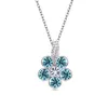 Collane con ciondolo NL-00116 Collana di fiori di cristallo austriaco per le donne Accessori di gioielli placcati in argento Amanti del regalo di compleanno