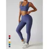 Lu justera anpassa Lu Lemon Women Yoga Set Gym Sports Crop Top Bh Leggings Hög midja med fickor Outfit Workout Running Fiess Shorts Suit C C