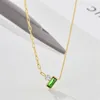 Collane con ciondolo Collana girocollo a catena punk moda femminile color oro acciaio inossidabile verde trasparente CZ per gioielli da donna regalo di compleanno