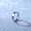 Skruv Carter-ringar Spikar sex-diamant titanstålring för män kvinnor med elegant temperament diamant inlagd rostfritt smycken ppnc