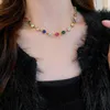 Colorful diamond necklace bracelet court style personality temperament clavicle chain bracelet