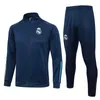 2023 2024 Real Madrids Adulte Enfants Football Veste à glissière Survêtement Veste Benzema Costume de sport MODRIC Costume d'entraînement DE BRUYNE Vêtements de sport à capuche