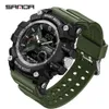 Sanda New Electronic Waterproof and Fashionable Trend 3179 Black Technology Multi Functional Shockproof Men's Watch