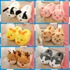 HBP Non-Brand Slippers Home Female Package Heel Fur Shoes Cute Thick Bottom Warm Plush Cartoon Cotton Slides Slippers