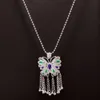 Miao Silver Peacock Sweater Chain Like National Style Necklace Literary Fairy Fan Exaggerate Scenic Area Tassel Gaqi