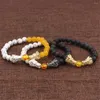 Länk armband mode enkel helande natursten pärlor vintage drake tillbehör kraftfulla handgjorda armband smycken för män gåva