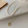 Fashionable Relief Gold Necklace with High-end Coin Design Pendant