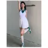 Lu Align Tennis senza maniche Moda Bianco Sport Allenamento Corsa Fiess Corto femminile Golf Badminton Abito completo 2024 Palestra Jogg