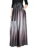 Skirts Yeezzi 2024 Women Fashion Gradient Color Tied Waist Elegant Long Spring Autumn Loose High Evening A-Line Skirt