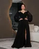 Plus taille arabie saoudite une ligne de bal s'habille de la robe maxi pli maxi pour femmes en mousseline de mousseline fente boho vestidos de novia 326