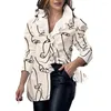 Damskie bluzki damskie bluzka stylowa dekolt w kształcie litery z marszczeniem literowym drukiem wydruku długiego rękawu na wiosenne jesienne moda