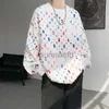Herrtröjor tröjor Bomull ihåliga hoodie överdimensionerade rutiga tröja streetwear hip hop lossa hoodies kläder plus size m-5xl 24318