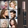 Irons varm kamrätare för peruk Professionell hårrätning Brush Electric Hair Heating Brush 2 i 1 hårrätare Curler