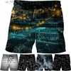 Men's Shorts Fashion Mathematical Formula Beach Shorts For Men 3D Printing Summer Casual Surfing Board Shorts Beachwear Mens Swim Trunks Y240320