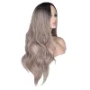 Peruki Kapryśne W długi falisty ombre czarny szary mieszane blond peruki Naturalne środkowe części odporne na włosy syntetyczne perukę dla kobiet