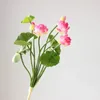 Dekorativa blommor 1st konstgjorda lotusgröna växter mini silkblommor dekoration för hemträdgårdsborddekor