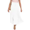 Jupes femmes jupe plissée conception grand ourlet élastique taille haute Style Boho une ligne à volants balançoire plage Maxi pour les vacances