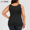 トップスプラスサイズのアンダーシャツ4xl 5xl 6xlレディースコットンタンクトップ女性のノースリーブTシャツ大規模な女性セクシーな白いシングレット049a